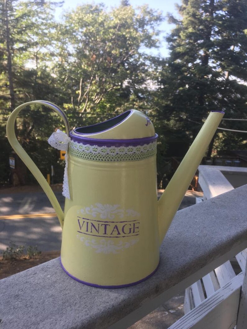 Watering Can Decoupage Watering Can Decorative Watering Can Garden