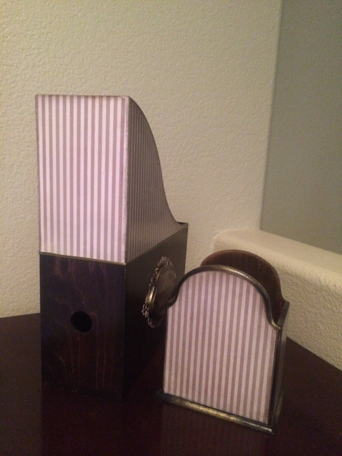 Decoupage Oranizer Set Decoupage Magazine Holder Decoupage Etsy