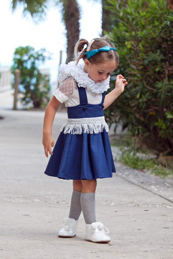 royal blue pinafore dress school