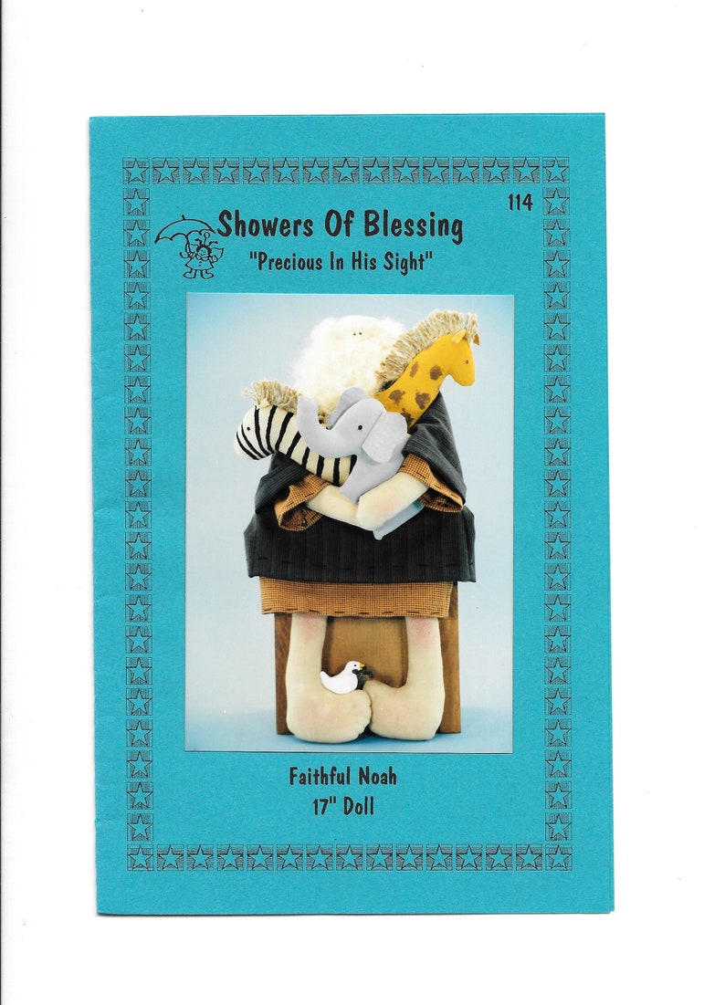 Stuffed Cloth Animals Designs Faithfull Noah Noah Arc New 17 Doll Uncut Christmas Decor Primitive Showers of Blessing