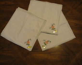 Amazing New Vintage hand-embroidered  Napkins