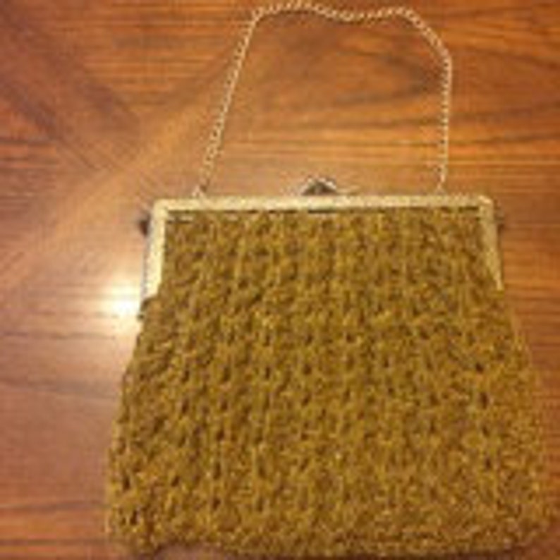 1940's Gold/Copper Knotted Braid Bag. image 1