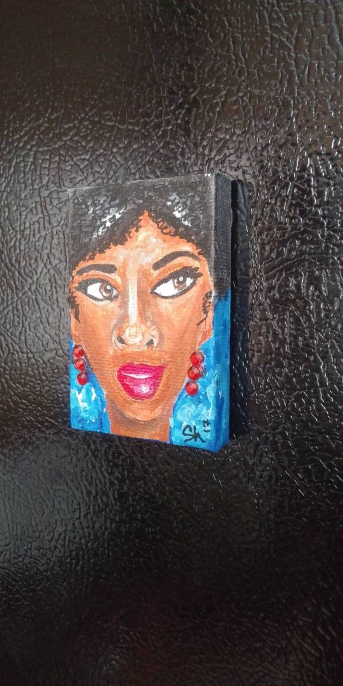 Mini Canvas Black Woman African American Art Etsy