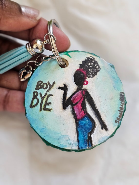 Black Girl Keychain Hand Painted Keychain Keyring for Artist Gift for Art Teachers Unique Artist Gifts Purse Accessories Etsy Canada