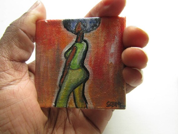 wallpapers Curvy Black Woman Art etsy