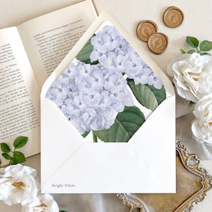 Purple hydrangea envelope liner | Fine art envelopes, Vintage floral envelope liner, Elegant Wedding envelope, Hydrangea wedding envelope