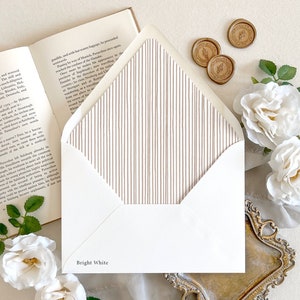 Hand drawn striped envelope liner | Simple rustic wedding envelope liner, Organic striped invitation envelope, Rustic mailing envelope