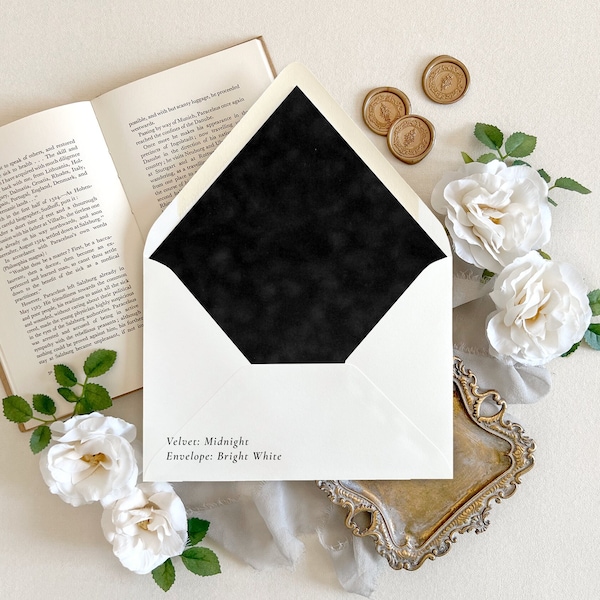 Black Velvet Envelopes Etsy
