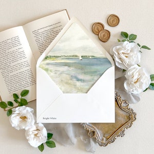 Nautical envelope liner | Sailboat envelope liner, beach wedding, Wedding envelopes with liner, Decorative envelopes, Fine art wedding