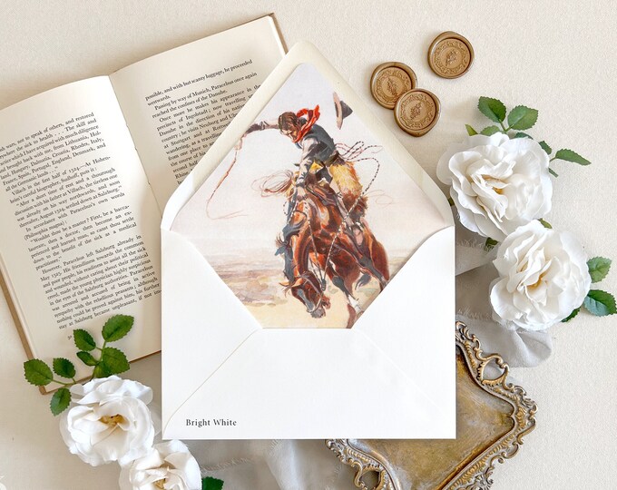 Southwest Wedding Envelope Liners for Wedding Invitations, A7 Envelopes