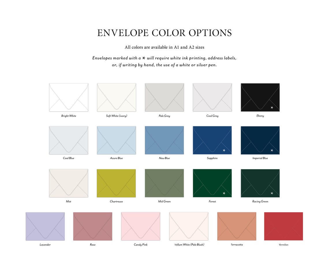 Matching Response Envelopes, 4bar & A2 RSVP Envelopes, Wedding Response ...