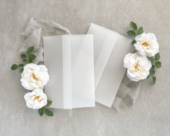 Vellum Jackets Translucent Paper Wrap for Invitations, Vellum