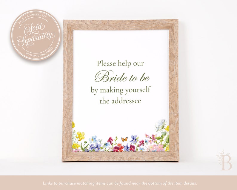 Wildflower and butterflies boho bridal shower invitation, Floral wreath shower invite with vibrant watercolor flowers, Printed invitations image 6