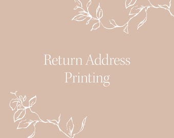 Return Address Printing - Envelope printing