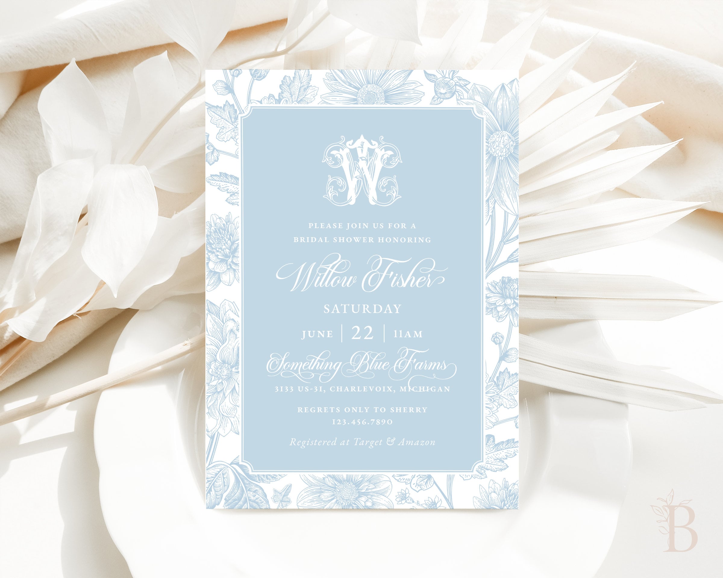 Chinoiserie Bridal Shower Invitation, Toile Bridal Invitation, Floral Bridal  Shower Invitation, Light Blue Bridal Shower, Printed Invitation - Etsy, image size:2400x1920