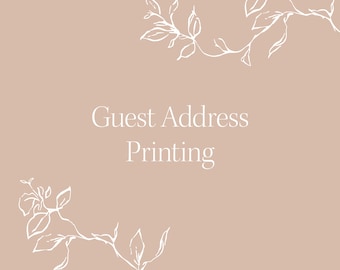 Guest Address Printing - Envelope Printing
