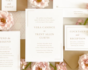 Neutral, Minimalist wedding invitation suite, Simple, Elegant wedding invitations, Modern wedding invitation (Sample invitation set)