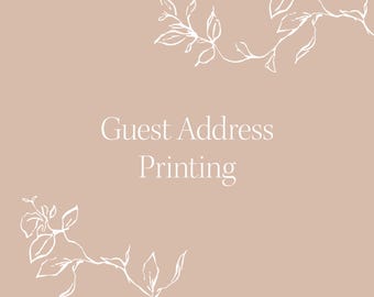 Guest Address Printing - Envelope Printing
