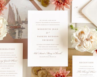 Elegant wedding Invitation, Custom wedding invitation, Wedding invitation with response card, Wedding Invite Envelope liners (Sample set)