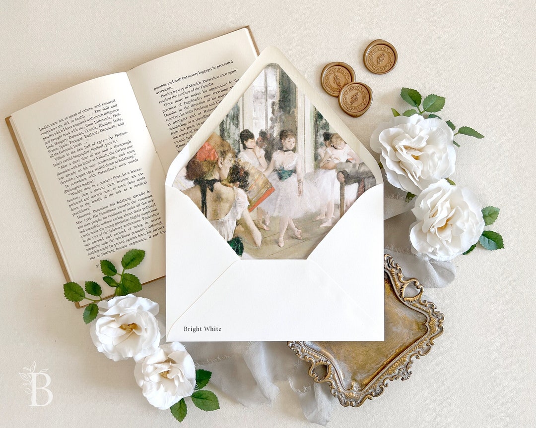 Vintage Artwork Wedding Envelopes Ballet Envelope Liner Etsy