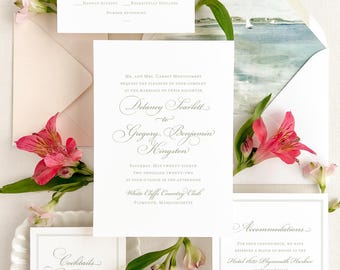 Classic and timeless wedding invitation, Traditional wedding invitation, Elegant and sophisticated wedding stationery (Sample invite set)