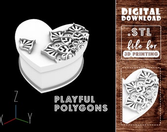 Herzförmige Schmuckschatulle STL 3D Druckdatei | Valentinstag Geschenk für Sie | STL Modell Erinnerungsbox für 3D-Druck