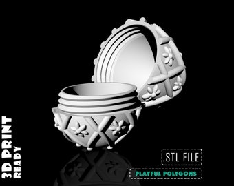 Easter Egg With Threads STL Files | Diamonds Egg Model for 3D Printing | Surprise Easter Egg | DIGITAL DOWNLOAD