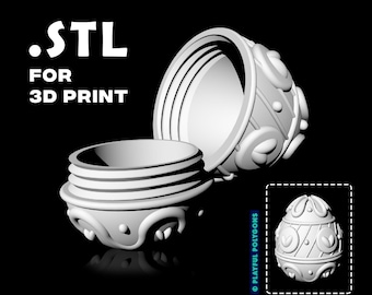 Easter Egg With Threads STL Files | Hearts & Circles Egg Model for 3D Printing | Surprise Easter Egg | DIGITAL DOWNLOAD