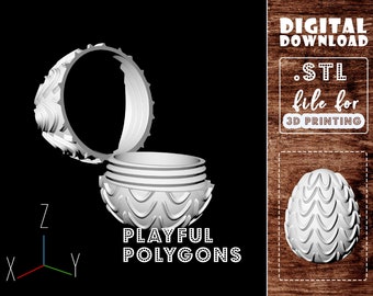 Easter Egg With Threads STL Files | Ruffles Egg Model for 3D Printing | Surprise Easter Egg | DIGITAL DOWNLOAD