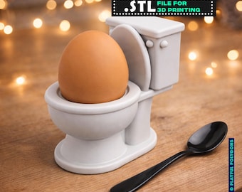 Toilet Egg Cup STL File | Funny 3D Print Kitchen Decor - Breakfast Egg Holder (Digital Download)