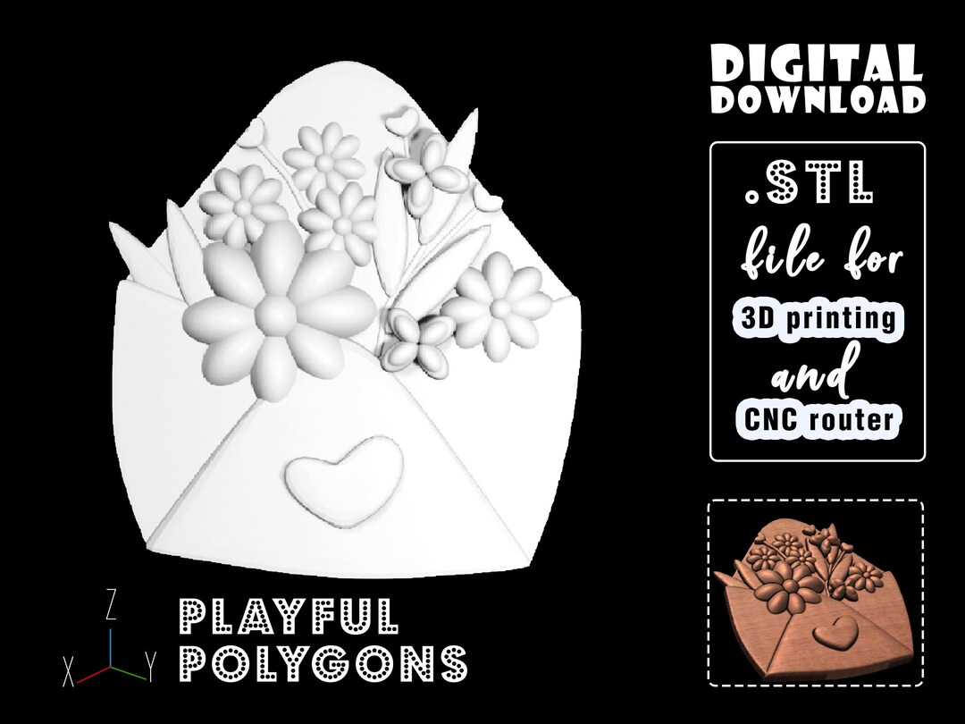 Love Letter STL Model for CNC Router & 3D Print | Artcam / Aspire Cnc ...