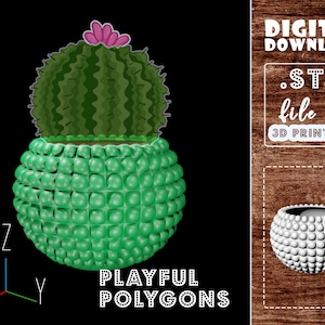 Succulent Plant Pot STL 3D Print File | Planter Model Ready for 3D Printing | DIGITAL DOWNLOAD