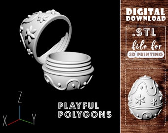 Easter Egg With Threads STL Files | Cute Decorated Egg Model for 3D Printing | DIGITAL DOWNLOAD