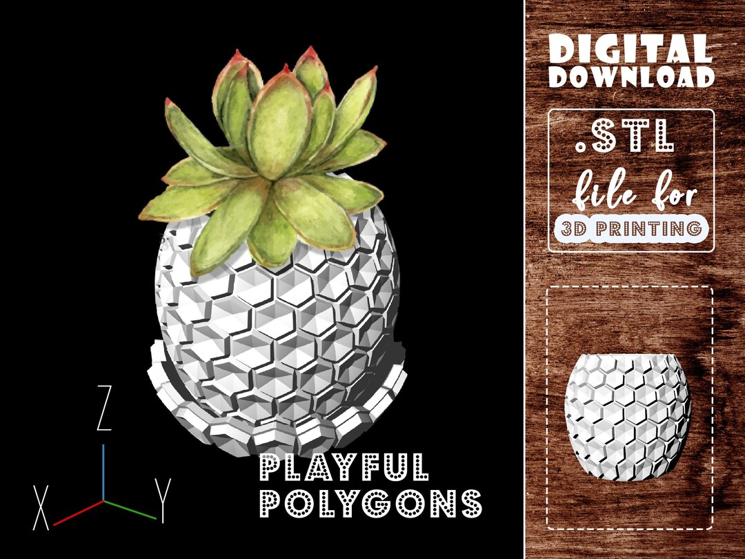 Haven Planter STL Print File 3D Model of Flowerpot With