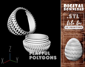 Easter Egg With Threads STL Files | Cute Wavy Egg Model for 3D Printing | DIGITAL DOWNLOAD