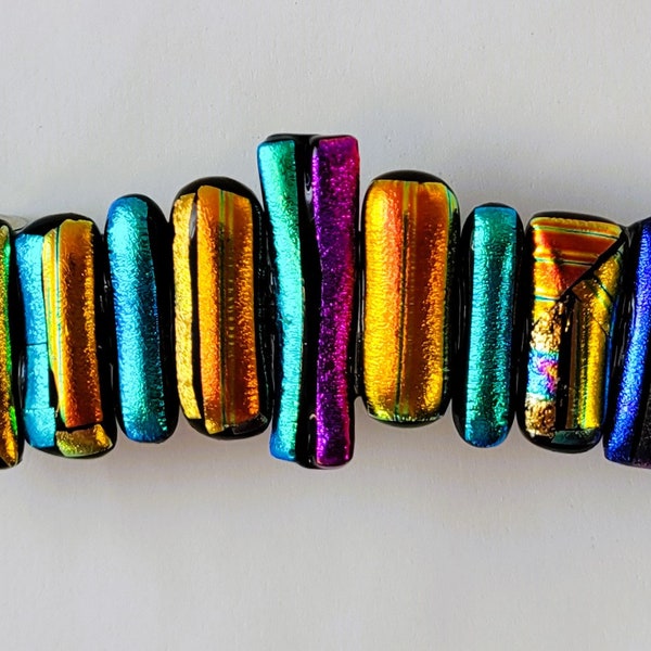 Dichroic Glass Many Splendid Colors Barrette for Thick Hair
