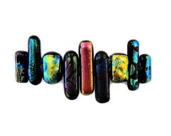 Dichroic Fused Glass French Barrette With Subtle and Extravagant Beauty