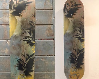 original skateboard art painting - Custom Skateboard wall art painting, skateboard gift, paint skateboard, gift idea, for him for her, wood