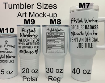 USPS Tumbler Mail Carrier Gift (handle on 40 oz) Postal Employee cup