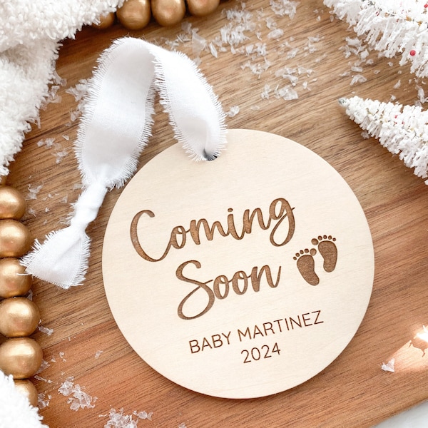 Pregnancy Ornament, Baby Announcement Grandparent, Expecting Christmas Ornament
