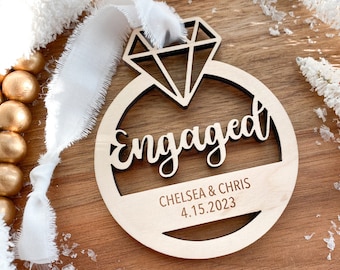 Engagement Ornament, First Christmas Engaged Ornament, Engaged Christmas Ornament, Newly Engaged Gift
