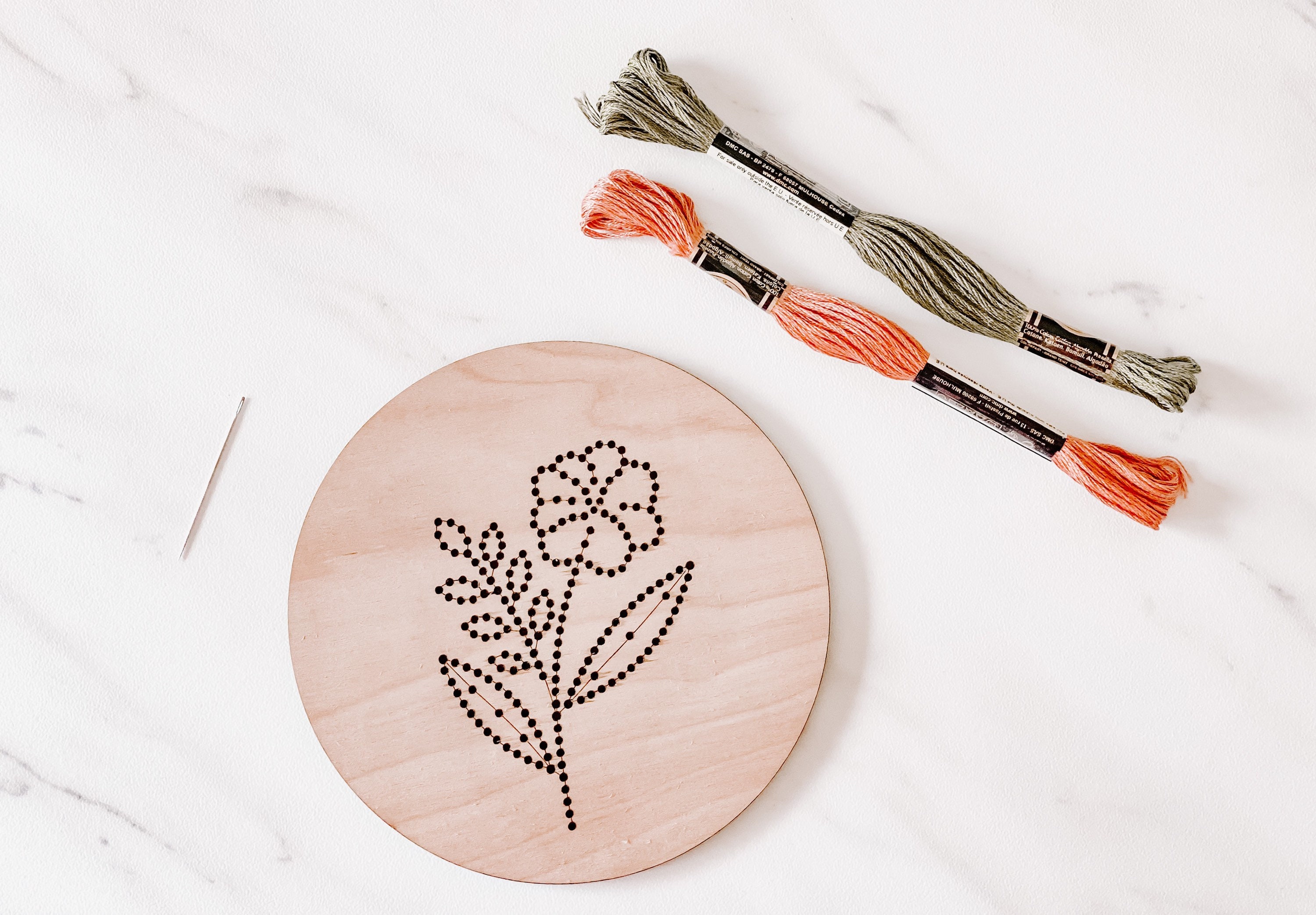 Floral Stems - Wood Embroidery Kit
