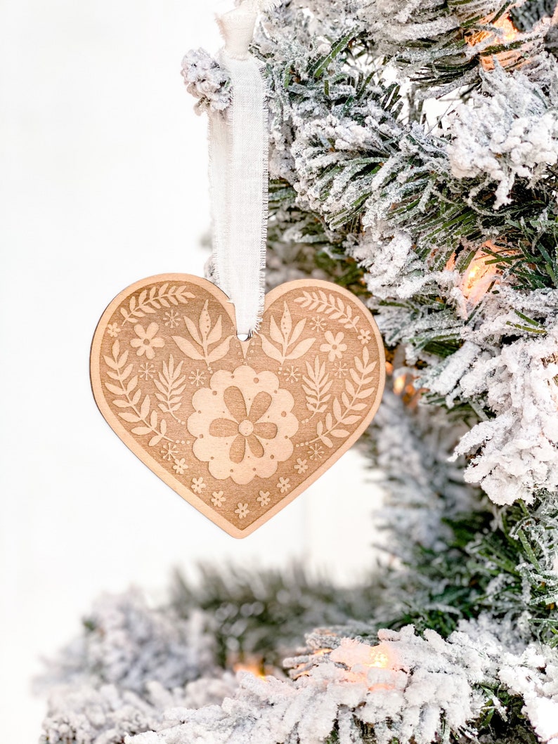 Heart Christmas Ornament, Swedish Farmhouse, Hygge Christmas image 7