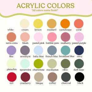 acrylic color chart for names