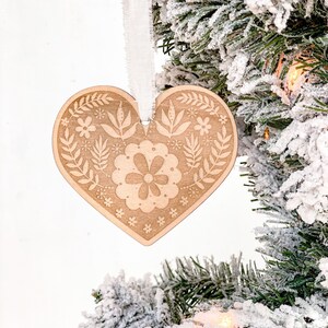 Heart Christmas Ornament, Swedish Farmhouse, Hygge Christmas image 5