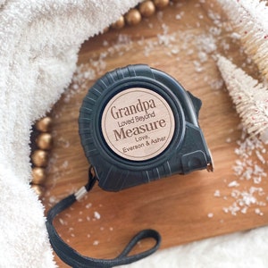 Personalized Grandpa Tape Measure: Engraved Wood Gift