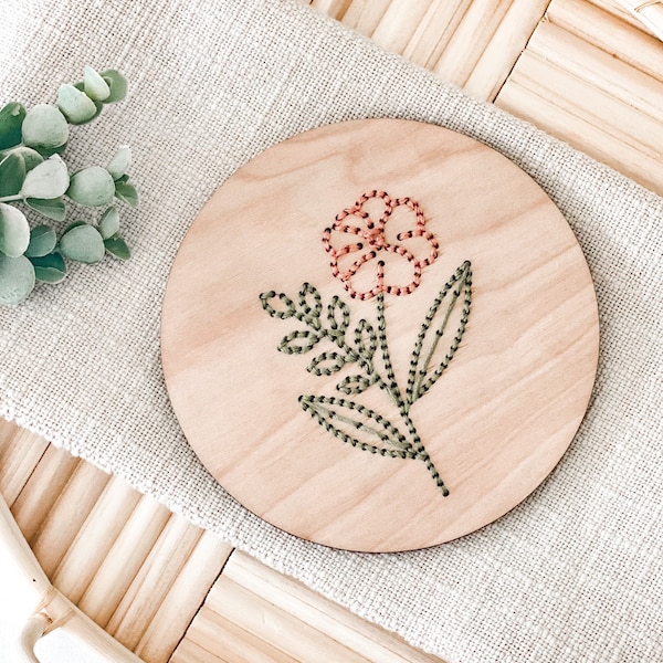 Embroidery on Wood Etsy