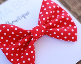 Red Polka Dot Bow: Minnie Mouse Hair Accessory