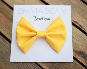 Sunshine Yellow Hair Bow: Handmade Clip or Headband