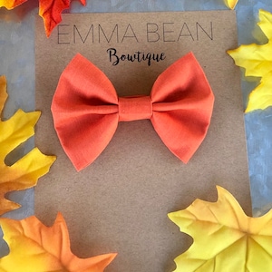 Orange Hair Bow - Orange Fabric Hair Bow Clip - Orange Hair Bow Clip - Orange Bow Hair Accessory - Orange Bow - Hair Bow Accessory - Bow